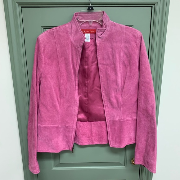 Anne Klein Hot Pink Leather Motorcycle Jacket - Picture 1 of 4